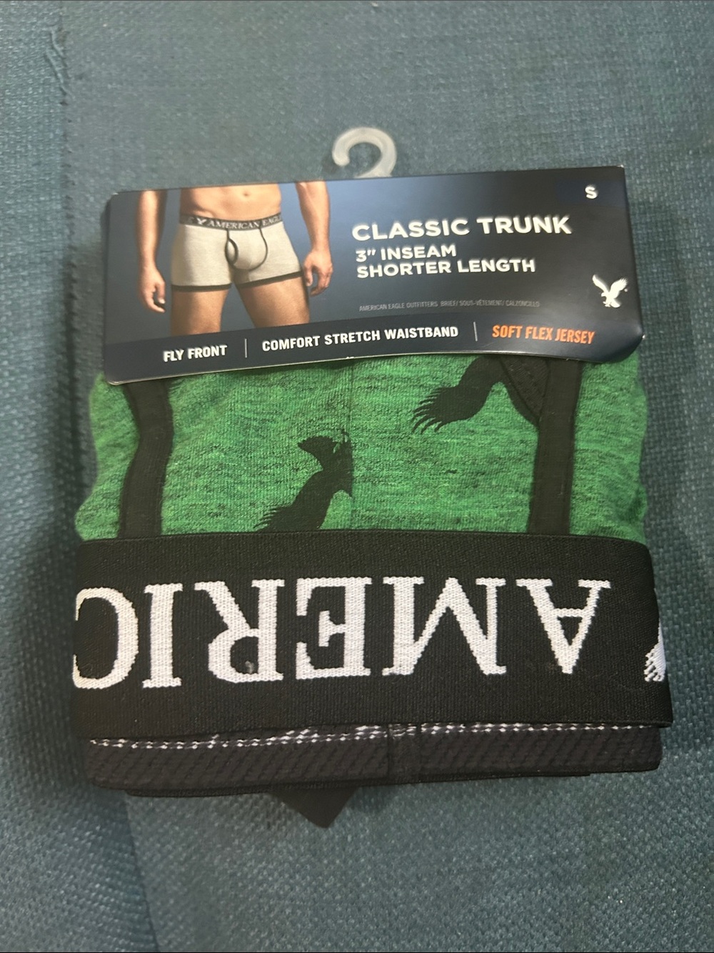 American Eagle Outfitters Green Boxer Briefs with Black Waistband